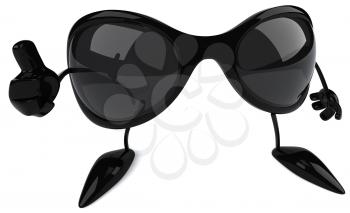 Royalty Free Clipart Image of Sunglasses Giving a Thumbs Up