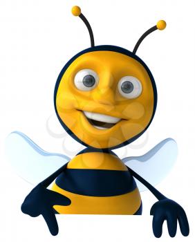 Royalty Free Clipart Image of a Pointing Bee