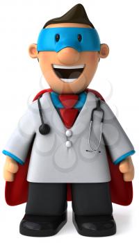 Royalty Free Clipart Image of a Superhero Doctor