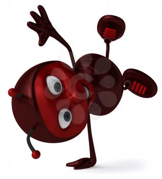Royalty Free Clipart Image of an Ant Doing a Handspring