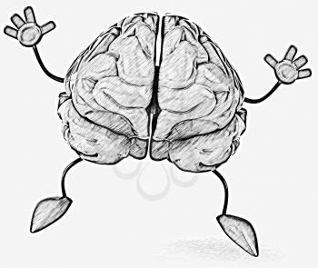 Royalty Free Clipart Image of a Happy Brain