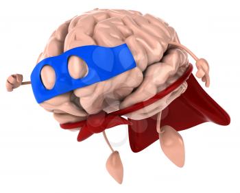 Royalty Free Clipart Image of a Superhero Brain