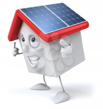 Royalty Free Clipart Image of a Solar House