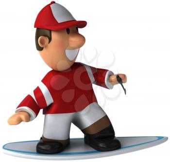 Royalty Free Clipart Image of a Surfing Jockey