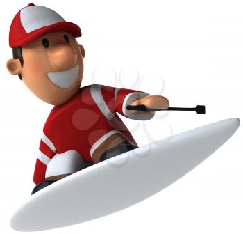 Royalty Free Clipart Image of a Surfing Jockey