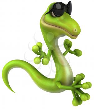 Royalty Free Clipart Image of a Meditating Lizard