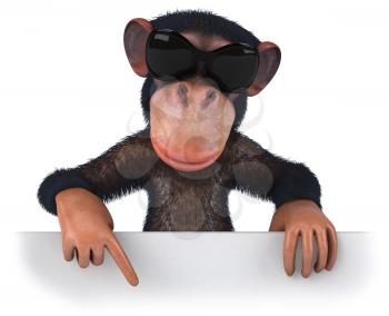 Royalty Free Clipart Image of a Monkey With Sunglasses