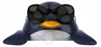 Royalty Free Clipart Image of a Penguin in Sunglasses