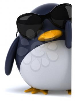 Royalty Free Clipart Image of a Penguin In Sunglasses