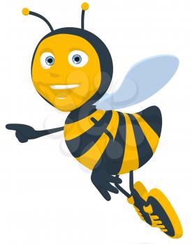 Royalty Free Clipart Image of a Pointing Bee