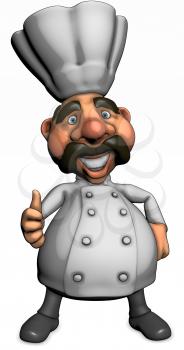 Royalty Free Clipart Image of a Chef Giving a Thumbs Up
