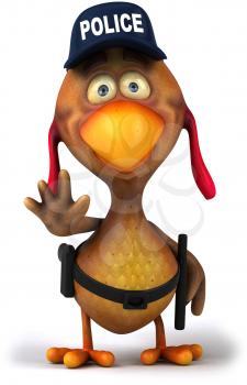 Royalty Free Clipart Image of a Police Chicken