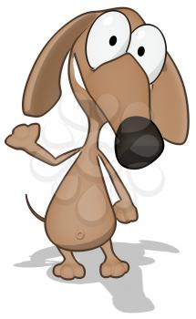 Royalty Free Clipart Image of a Waving Dog