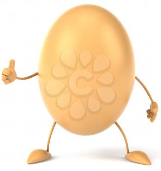 Royalty Free Clipart Image of an Egg Giving a Thumbs Up