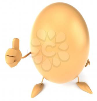 Royalty Free Clipart Image of an Egg Giving a Thumbs Up