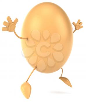 Royalty Free Clipart Image of a Happy Egg