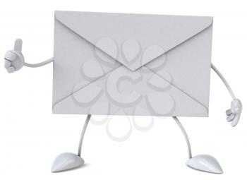 Royalty Free Clipart Image of an Envelope Giving a Thumbs Up