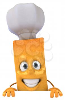 Royalty Free Clipart Image of a French Fry Chef