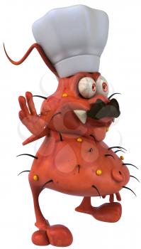Royalty Free Clipart Image of a Germ Chef