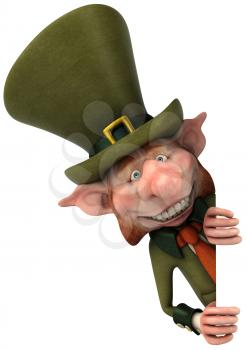 Royalty Free Clipart Image of a Smiling Leprechaun