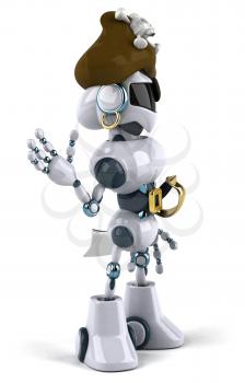 Royalty Free Clipart Image of a Pirate Robot