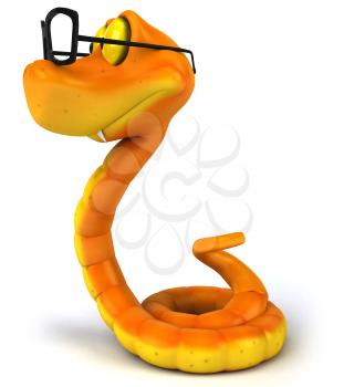 Royalty Free Clipart Image of a Snake in Glasses