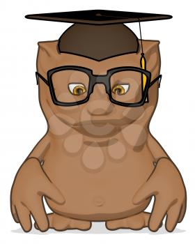 Royalty Free Clipart Image of a Owl Professor