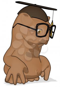 Royalty Free Clipart Image of a Owl Professor
