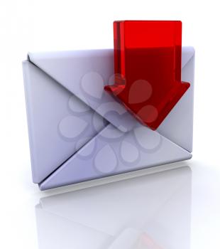 Royalty Free Clipart Image of an Envelope With an Arrow