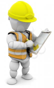 Royalty Free Clipart Image of a Person With a Clipboard