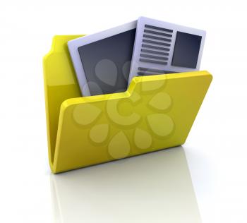 Royalty Free Clipart Image of a Folder With Documents