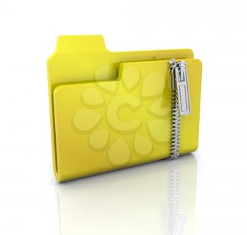Royalty Free Clipart Image of a Zipped Folder