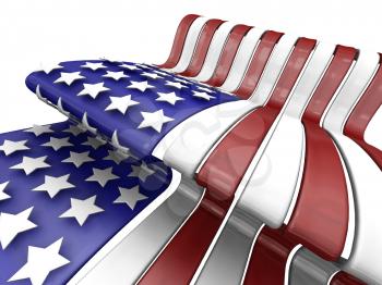 Royalty Free Clipart Image of a 3D American Flag
