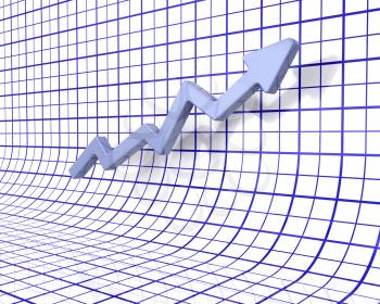 Royalty Free 3d Clipart Image of a Chart Showing Rising Profits