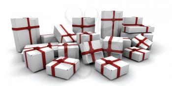 Royalty Free Clipart Image of a Group of Christmas Presents