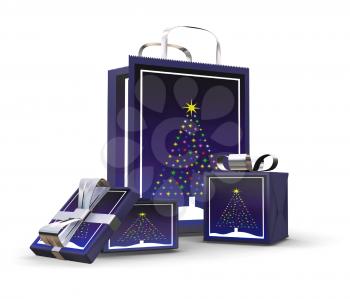 Royalty Free Clipart Image of Christmas Presents