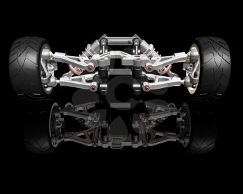Royalty Free Clipart Image of a Wheels and Suspension
