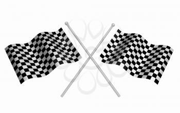 Royalty Free Clipart Image of Crossed Checkered Flags