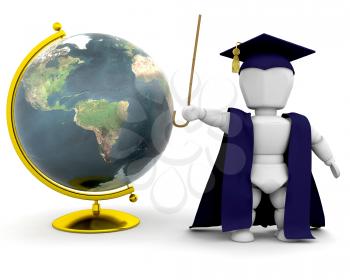 Royalty Free Clipart Image of a Teacher and Globe