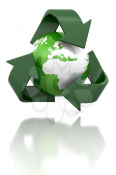 Royalty Free Clipart Image of a Recyling Globe