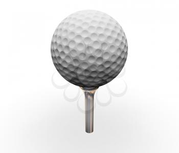 Royalty Free Clipart Image of a Golf Ball on a Tee