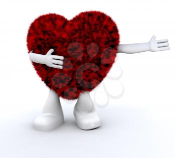 Royalty Free Clipart Image of a Furry Heart