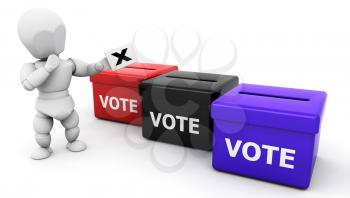 Royalty Free Clipart Image of a Voter