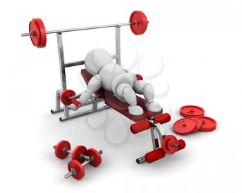 Royalty Free Clipart Image of a Person Lifting Weights