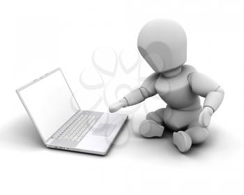 Royalty Free Clipart Image of a Person Working on a Computer