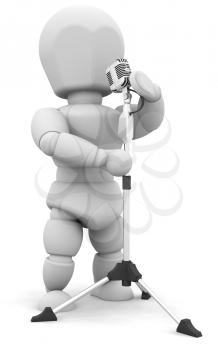 Royalty Free Clipart Image of a Person Singing