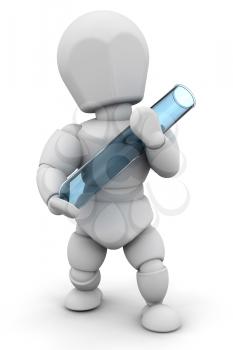 Royalty Free Clipart Image of a Person Holding a Test Tube