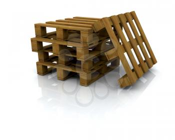 Royalty Free Clipart Image of a Stack of Pallets