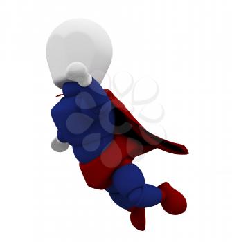 Royalty Free Clipart Image of a Caped Superhero