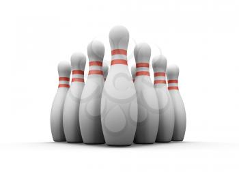 Royalty Free Clipart Image of a Bowling Pins